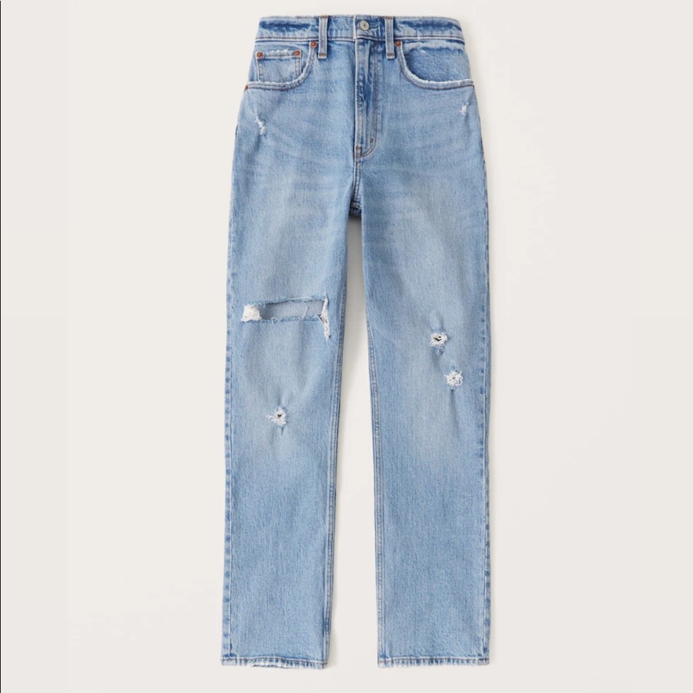 Abercrombie - High-waisted straight leg jeans